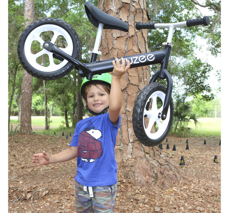 Cruzee Balance Bike OvO Ultralite Black Lift Melon Helmet Cruzee