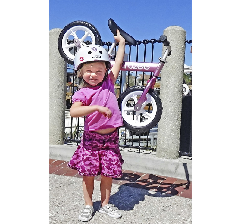 Cruzee Balance Bike OvO Ultralite Pink Child Lift Melon Helmet