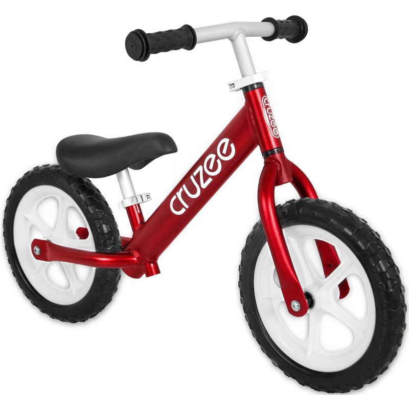 Cruzee Balance Bike Red with White Wheels